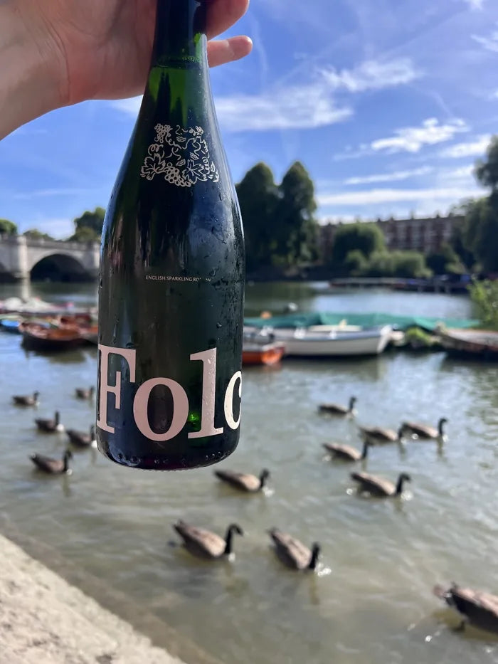 Folc sparkling rosé by the river